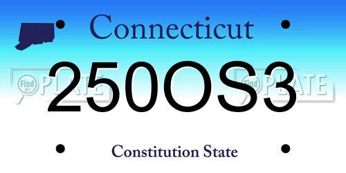 250OS3 Connecticut License Plate