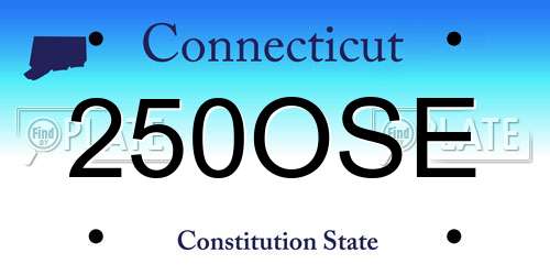 250OSE Connecticut License Plate