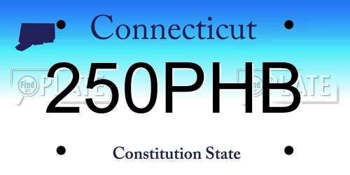 250PHB Connecticut License Plate