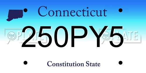 250PY5 Connecticut License Plate