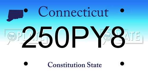 250PY8 Connecticut License Plate