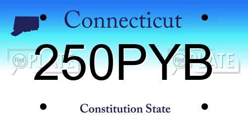 250PYB Connecticut License Plate