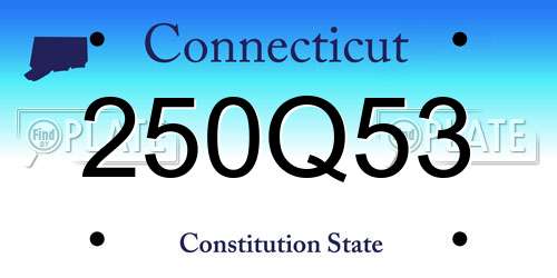 250Q53 Connecticut License Plate