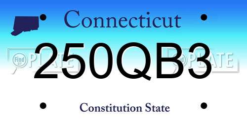250QB3 Connecticut License Plate