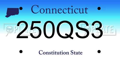 250QS3 Connecticut License Plate
