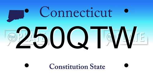 250QTW Connecticut License Plate
