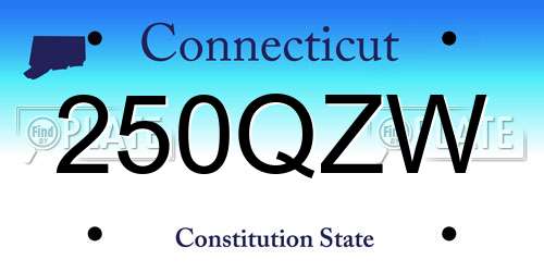 250QZW Connecticut License Plate