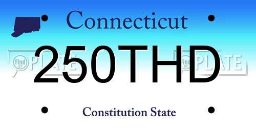 250THD Connecticut License Plate