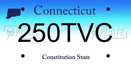 250TVC Connecticut License Plate