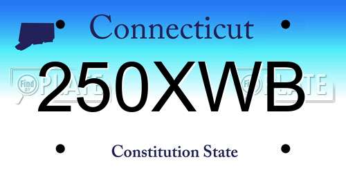 250XWB Connecticut License Plate