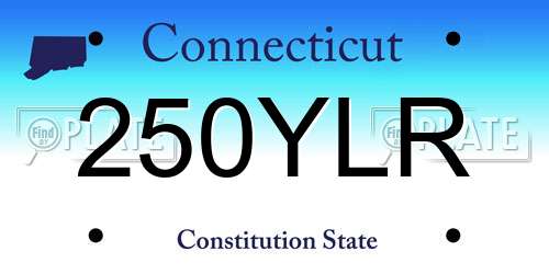 250YLR Connecticut License Plate