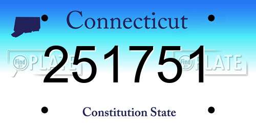 251751 Connecticut License Plate