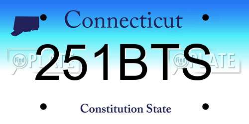 251BTS Connecticut License Plate