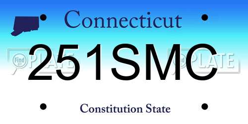 251SMC Connecticut License Plate