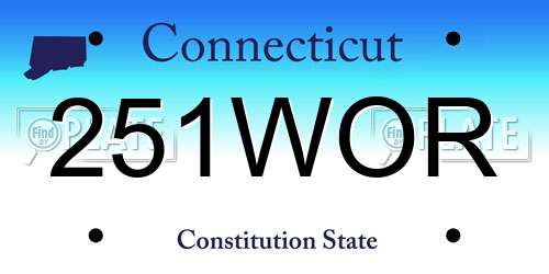 251WOR Connecticut License Plate
