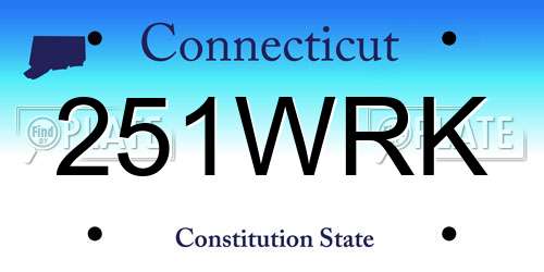 251WRK Connecticut License Plate