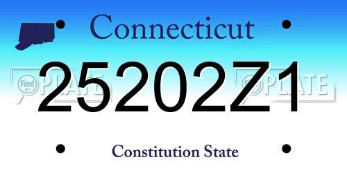 25202Z1 Connecticut License Plate
