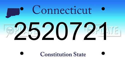 2520721 Connecticut License Plate