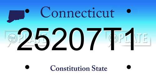 25207T1 Connecticut License Plate