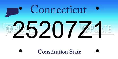25207Z1 Connecticut License Plate