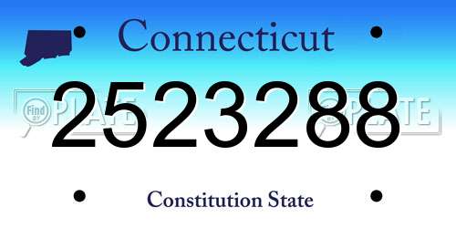 2523288 Connecticut License Plate
