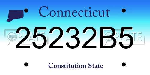 25232B5 Connecticut License Plate