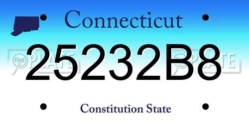25232B8 Connecticut License Plate