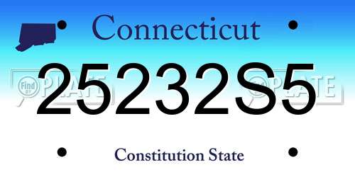 25232S5 Connecticut License Plate