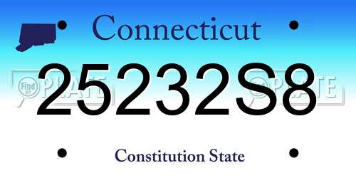 25232S8 Connecticut License Plate