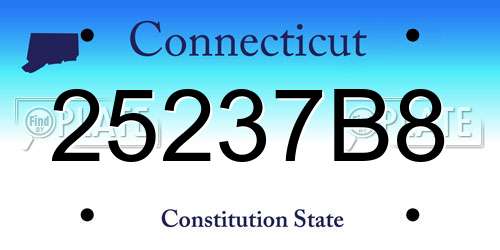 25237B8 Connecticut License Plate