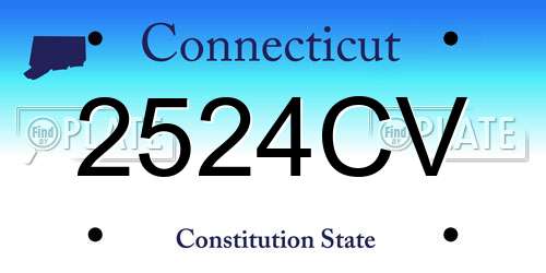 2524CV Connecticut License Plate
