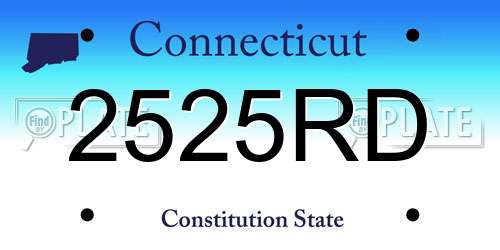 2525RD Connecticut License Plate