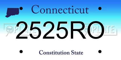 2525RO Connecticut License Plate