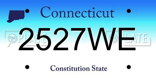 2527WE Connecticut License Plate
