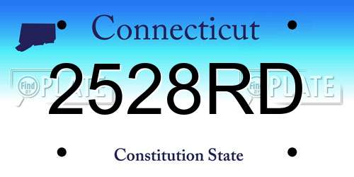 2528RD Connecticut License Plate