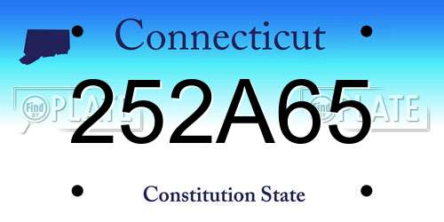 252A65 Connecticut License Plate