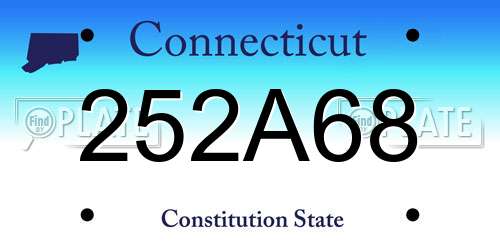 252A68 Connecticut License Plate