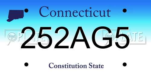 252AG5 Connecticut License Plate
