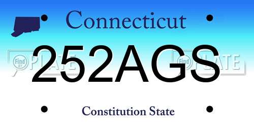252AGS Connecticut License Plate