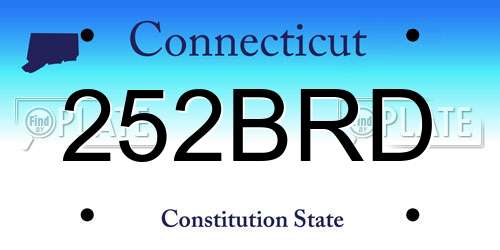 252BRD Connecticut License Plate