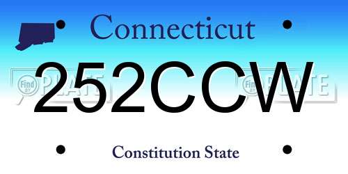 252CCW Connecticut License Plate