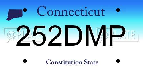 252DMP Connecticut License Plate