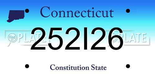 252I26 Connecticut License Plate