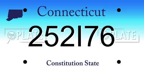 252I76 Connecticut License Plate