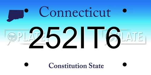 252IT6 Connecticut License Plate