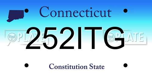 252ITG Connecticut License Plate