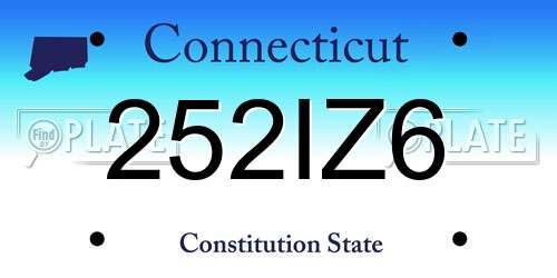 252IZ6 Connecticut License Plate