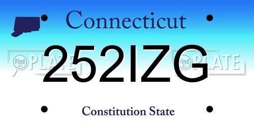 252IZG Connecticut License Plate