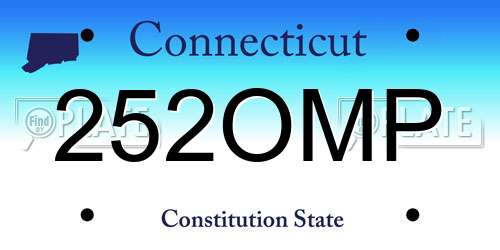 252OMP Connecticut License Plate