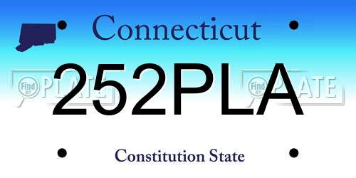 252PLA Connecticut License Plate